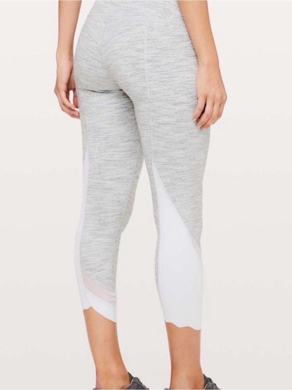 lululemon athletica Light Gray and White Capri Leggings